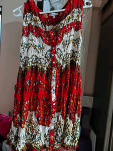 Red &amp; White Floral Dress