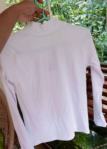 Women&#39;s White High Neck Top