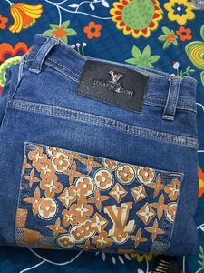 Louis Vuitton  Embellished Wide Leg Jeans