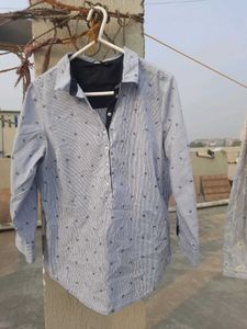 Zara Stripes Blue Shirt Women