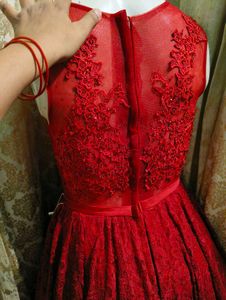 Embellished Lace Hi-Lo Party Dres