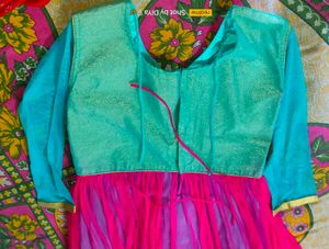 Anarkali Suit In Soft Net Pearl Work With Dupa
