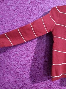 Maroon Striped Sweater