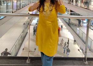 Elegant Yellow Embroidered Kurta