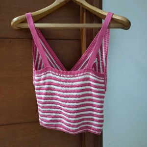 Pink Striped Knit Top💗