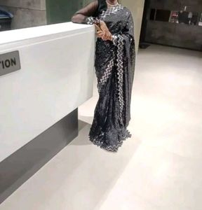 Sequins Black Saree