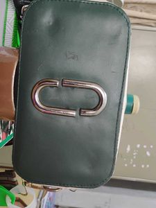 Green And White Sling Purse