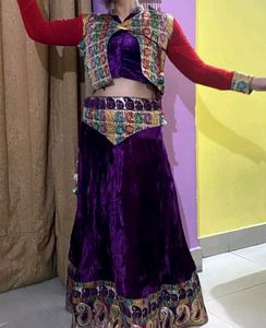 Purple Velvet Lehenga