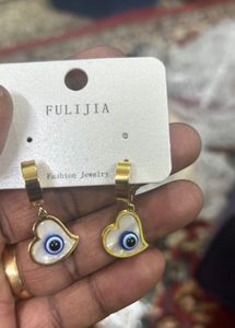Anti Tarnish Golden Evil Eye Earrings