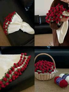 Handmade Crocheted Rose Bouquet 80-90cm