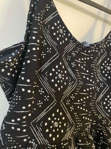 Patterned Black Tank Top