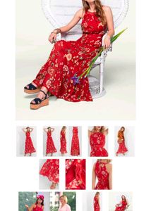 Red Floral Maxi Dress