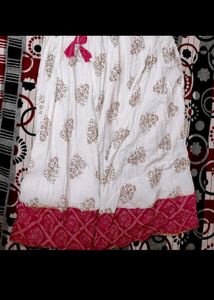 Beautiful White And Pink Frock With Pretty Designs 😍❤️