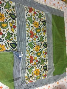 Pure Cotton Saree With Patali Pallu And Sleek Bor