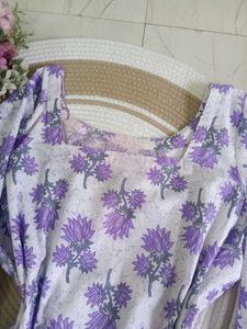 🆕 Corset Purple Floral Bell Sleeve Short Kurti