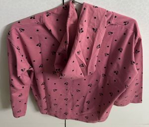 Pink Small Mickey Printed Hoodie For Winters