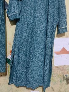 Green Printed Kurta Set