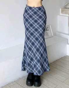 Blue Plaid Checkered Skirts