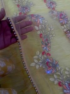 Yellow Embryo Dery Lehenga With Blouse And Duppta