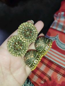 Antique Gold Jhumka Earrings