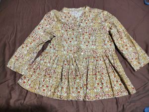 Flared Kurti With Mandarin Collar