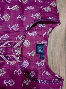 Elegant Maroon Floral Print Kurta Set