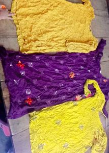 Combo 3 Yellow Embroidered Kurta