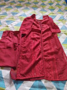 Embroidery Work Chicken Kari Kurti With inner Wear