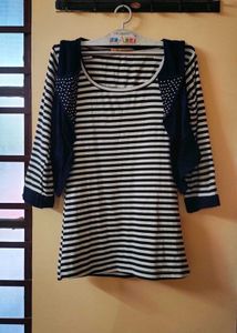 Striped Top with Bolero