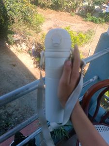 White Water Bottle With Straw