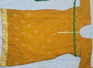 Orange Dark Patyali Suit Silk