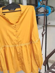 Yellow Chic Flowy Lacy Top