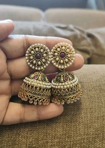 Artificial Meenakari Look Jhumkas