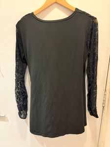 Beautiful Black Lace Sleeve Wrap Top