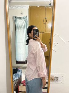 Pink And White Striped Shirt