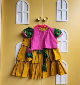 Girls' Pink & Yellow Two-Piece Outfit
