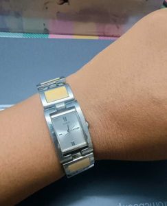 Vintage Guess Silver Enamel Watch