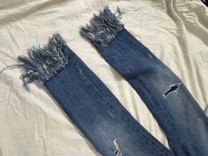 Zara Ripped Blue Denim Jeans