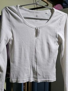 White Ribbed Top