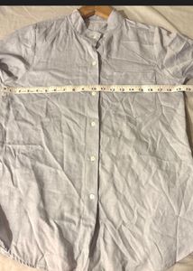 Light Blue Band Collar Shirt