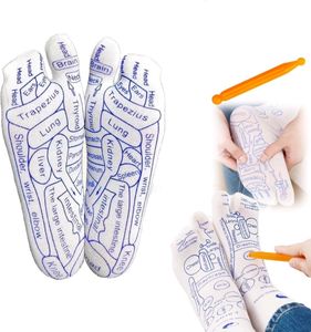 Reflexology Socks With Massage Tool New