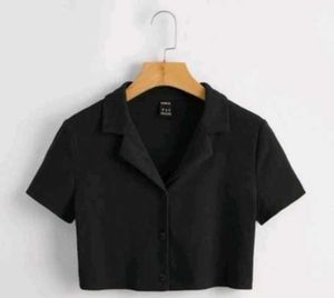 Chic Black Button-Down Top