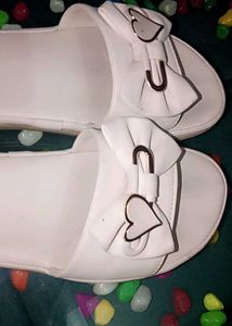 Cute White Bow Slides🤍Don&#39;t Miss