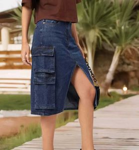 Denim Cargo Skirt