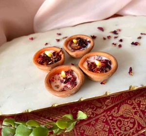 Terracotta Tealight Candle Set 4