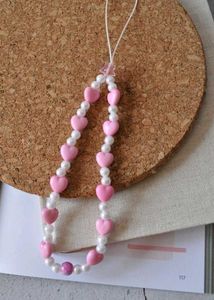 Heart Beaded Phone Charm