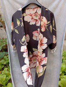 Black Floral Komino Outerwear