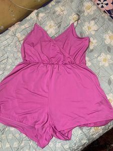 Pink Romper with Chain Straps