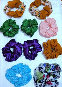10 Colorful Scrunchie Set