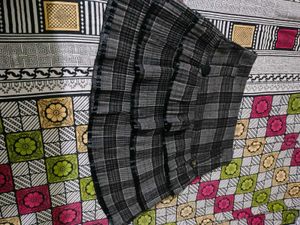 Plaid Pleated Mini Skirt